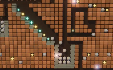 The Landslide (The Dig Face, cave 8), a screenshot from Tinkerlode